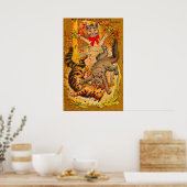 Katzenkampf Poster (Küche)