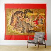 Katzenkampf Wandteppich (Beispiel (Horizontal))