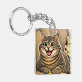 Katzenkarikatur  schlüsselanhänger (Vorderseite links)