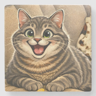 Katzenkarikatur  steinuntersetzer