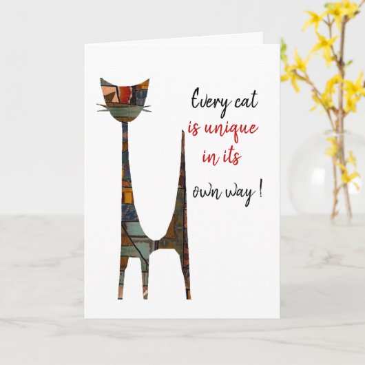 Katzenkarte Karte (Gelbe Blume)