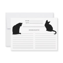 Katzenkarten Silhouetten Schwarz-Weiß-Rezeptionska