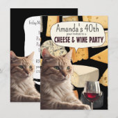 Katzenkäse und Party laden zum Party ein Einladung (Vorne/Hinten)