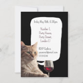 Katzenkäse und Party laden zum Party ein Einladung (Rückseite)