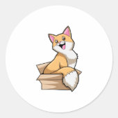 Katzenkasten Runder Aufkleber (Vorderseite)