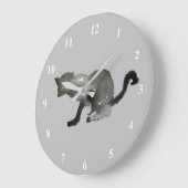 Katzenkätzchen Große Wanduhr (Winkel)