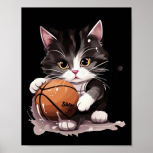 Katzenkätzchen im Smoking spielen Sketll Sportfans Poster