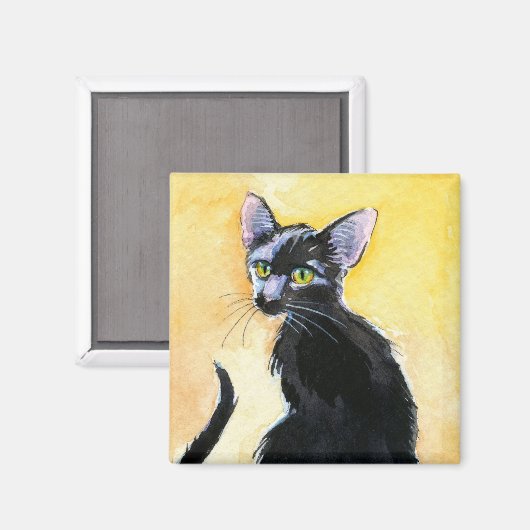 Katzenkätzchen, orange und gelb magnet (Vorderseite/Rückseite)