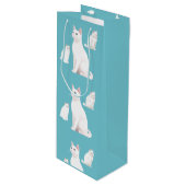 Katzenkatze Geschenktüte Für Weinflaschen (Vorderseite Schrägansicht)