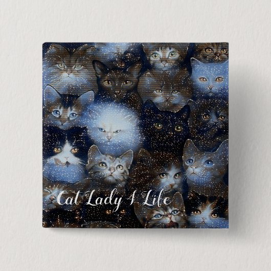 Katzenkatze Lady 4 Lebenstaste Button (Vorderseite)