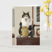 Katzenkatze - Lucky Maneki Neko Niedlich Karte (Gelbe Blume)