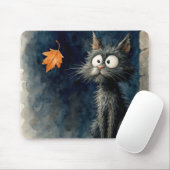 Katzenkatze mit Herbstleder Mousepad (Mit Mouse)