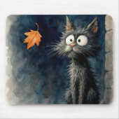 Katzenkatze mit Herbstleder Mousepad (Vorne)
