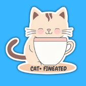 Katzenkatze mit Kaffee wasserdicht Aufkleber