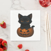 Katzenkatze - Niedliches Spooky Halloween-Shirt fü Serviette