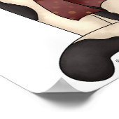 Katzenkatze (schwarz und weiß) mit Herz Poster (Ecke)