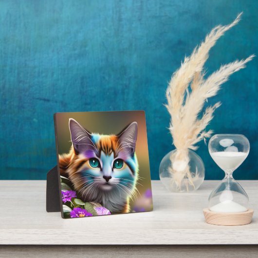 Katzenkatze und Blume Fotoplatte (InSitu)