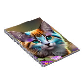 Katzenkatze und Blume Notizblock (Rechte Seite)