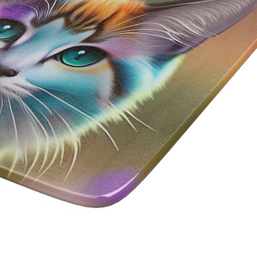 Katzenkatze und Blume Schneidebrett (Ecke)