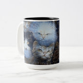 Katzenkatze Zweifarbige Tasse (Vorderseite Links)