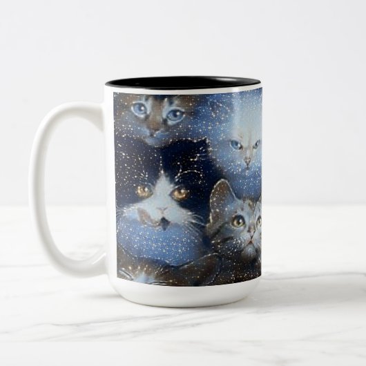 Katzenkatze Zweifarbige Tasse (Links)