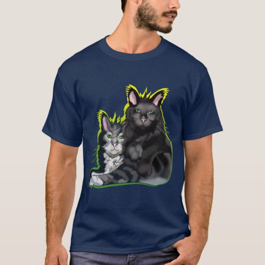 Katzenkatzenbrüder mit grünen Augen T-Shirt (Vorderseite)