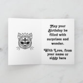 Katzenkätzin niedlich Gothic-Geburtstag Karte (Innenseite)