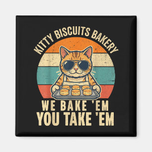 Katzenkekse Bäckerei lustige Katze Sonnenbrille Re Magnet