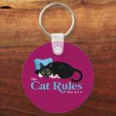 Katzenkeyring - Katzenregeln - Bleibe Ruhe Schlüsselanhänger (Rückseite)