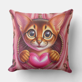 Katzenkissen Katze mit Herz 1 Kissen