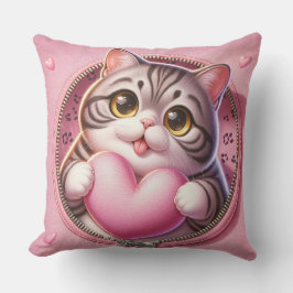 Katzenkissen Katze mit Herz 2 Kissen