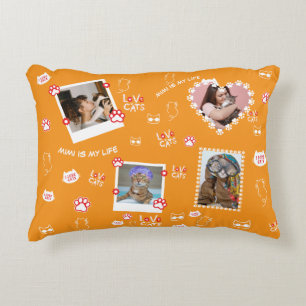 Katzenkissen mit Gesichtsnamen und Fotos Dekokissen