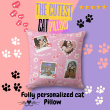 Katzenkissen mit Gesichtsnamen und Fotos