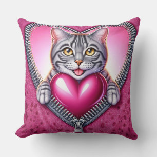 Katzenkissen Sammlung Katze mit Herz Kissen