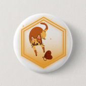 Katzenkiste mit Garnknopf Button (Vorderseite)