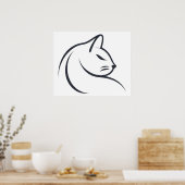 Katzenkizze Poster (Küche)