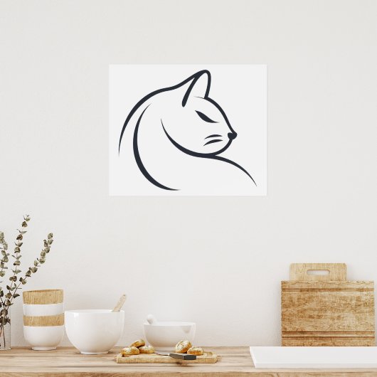 Katzenkizze Poster (Küche)
