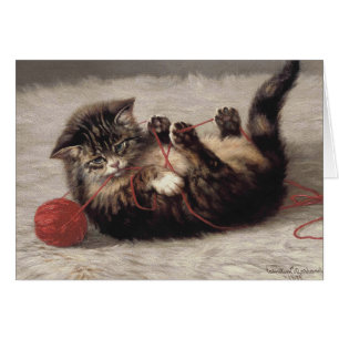 Katzenklatsche, eine Katze, die Galle aus dem Garn