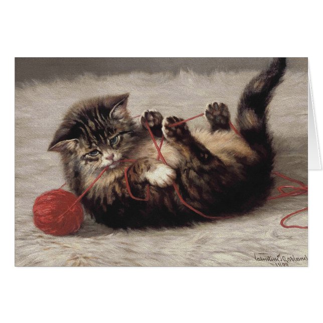 Katzenklatsche, eine Katze, die Galle aus dem Garn (Vorderseite (Horizontal))