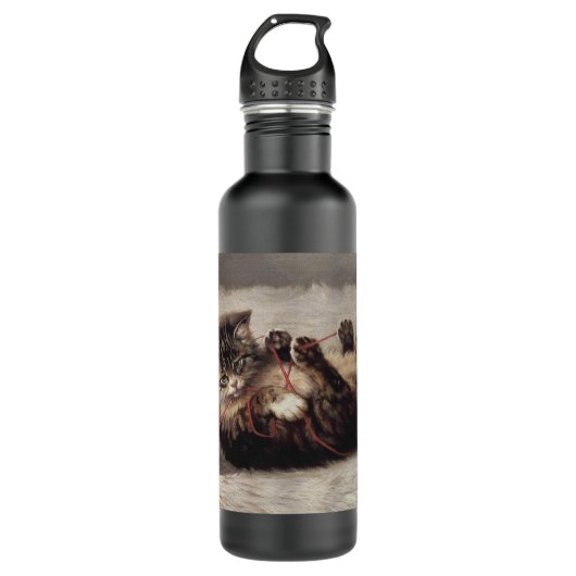 Katzenklatsche, eine Katze, die Galle aus dem Garn Edelstahlflasche (Vorderseite)