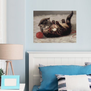 Katzenklatsche, eine Katze, die Galle aus dem Garn Foliendrucke