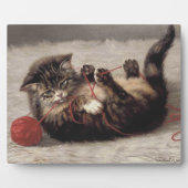 Katzenklatsche, eine Katze, die Galle aus dem Garn Fotoplatte (Vorderseite)