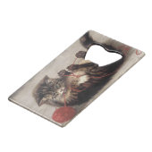 Katzenklatsche, eine Katze, die Galle aus dem Garn Geldbeutel Flaschenöffner (Vorderseite Schrägansicht)