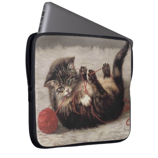 Katzenklatsche, eine Katze, die Galle aus dem Garn Laptopschutzhülle (Vorne Rechts)