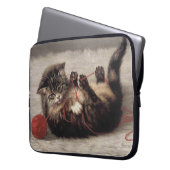 Katzenklatsche, eine Katze, die Galle aus dem Garn Laptopschutzhülle (Vorderseite Links)