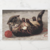 Katzenklatsche, eine Katze, die Galle aus dem Garn Lebensmitteletikett (Einzelnes Label)