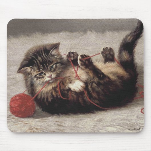 Katzenklatsche, eine Katze, die Galle aus dem Garn Mousepad (Vorne)