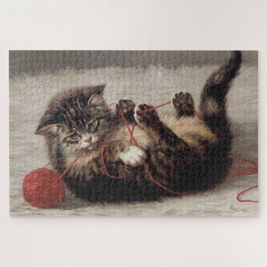 Katzenklatsche, eine Katze, die Galle aus dem Garn Puzzle (Horizontal)