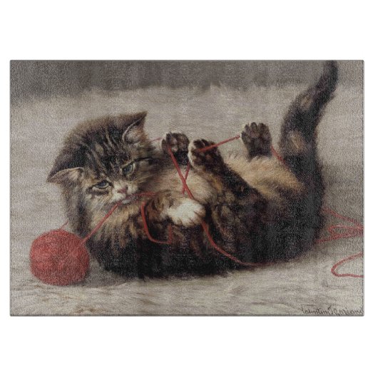 Katzenklatsche, eine Katze, die Galle aus dem Garn Schneidebrett (Vorderseite)