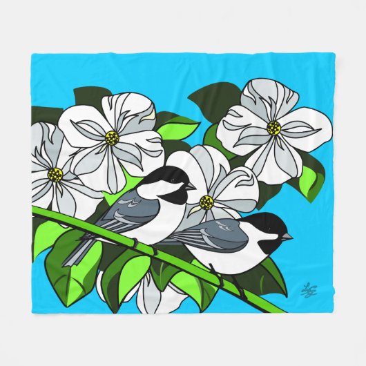 Katzenklatschen und Dogwood Fleecedecke (Vorderseite (Horizontal))